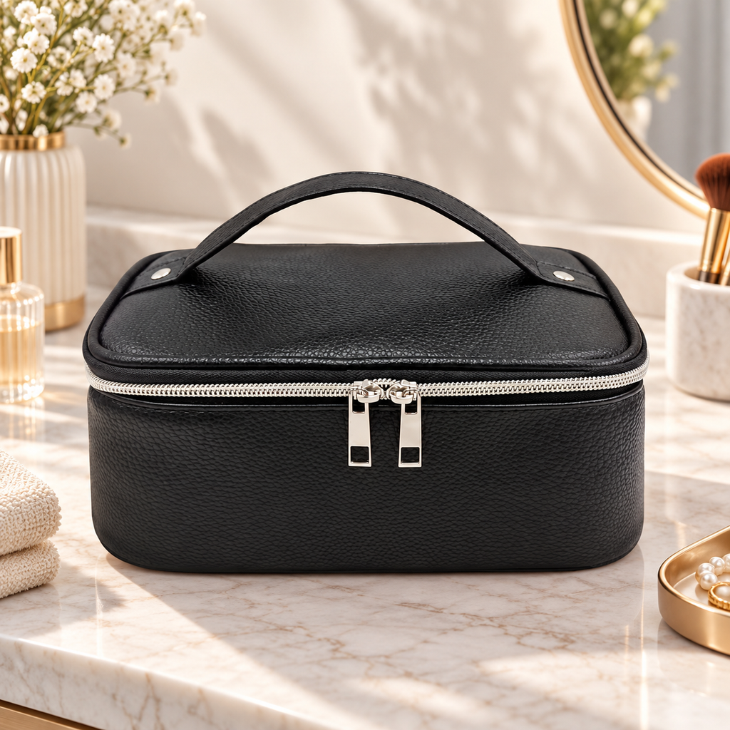 Portable Cosmetic Makeup Train Case