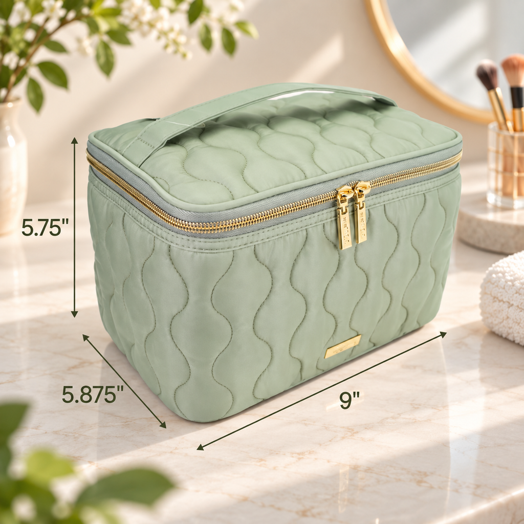 2-Piece Quilted Beauty Organizer Set