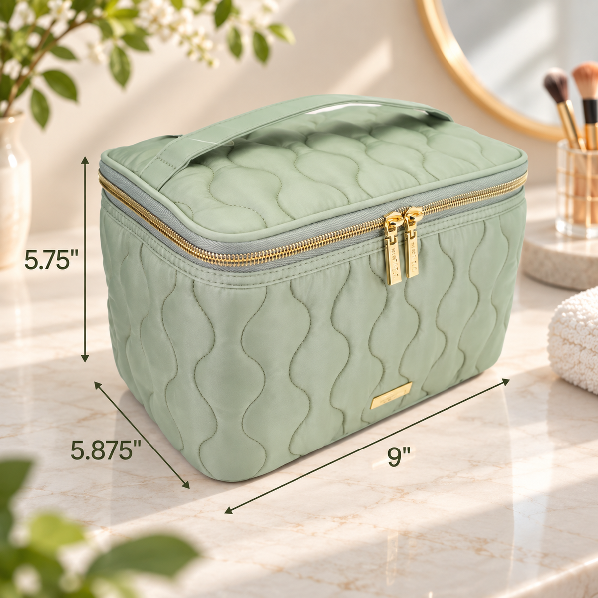 2-Piece Quilted Beauty Organizer Set