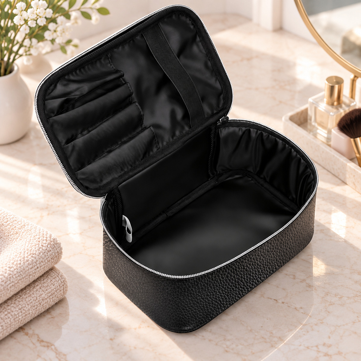 Portable Cosmetic Makeup Train Case