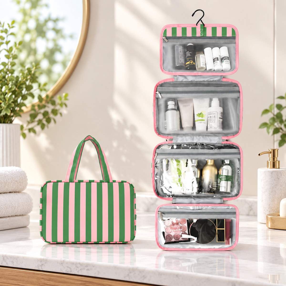 Hanging Foldable Makeup Organizer Bag