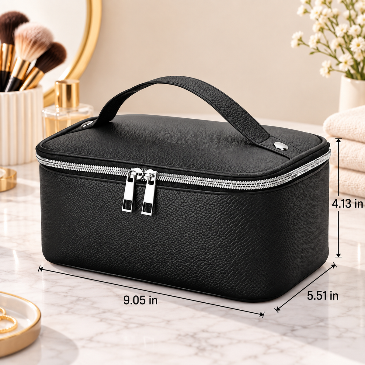 Portable Cosmetic Makeup Train Case