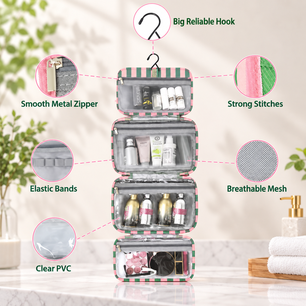 Hanging Foldable Makeup Organizer Bag