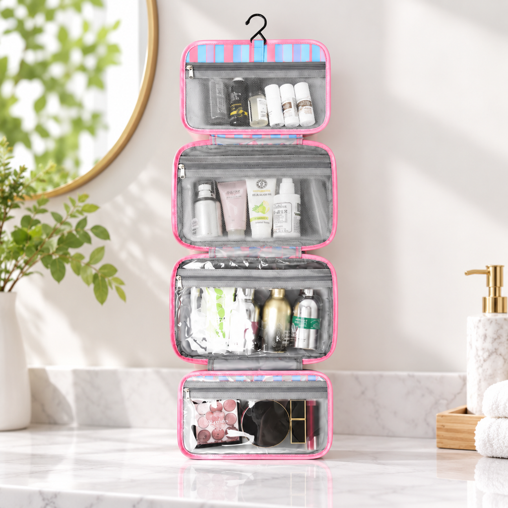 Hanging Foldable Makeup Organizer Bag