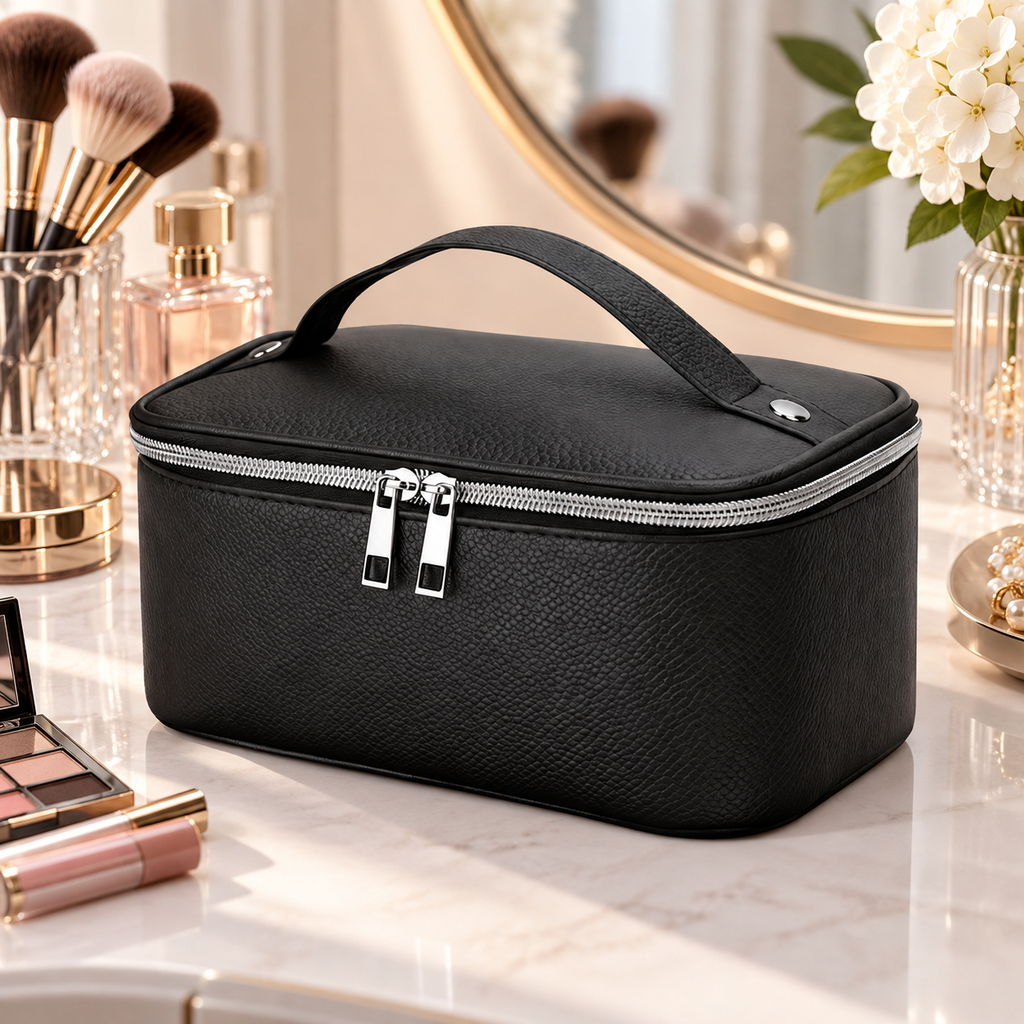 Portable Cosmetic Makeup Train Case