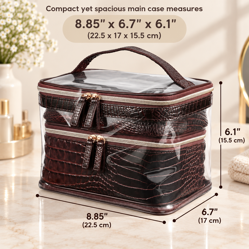 4-Piece Clear Cosmetic Organizer Set