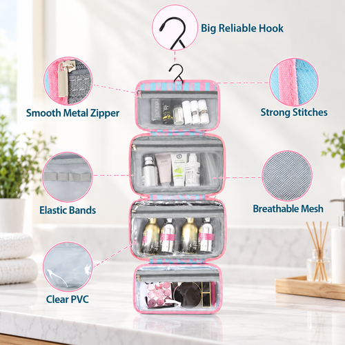Hanging Foldable Makeup Organizer Bag